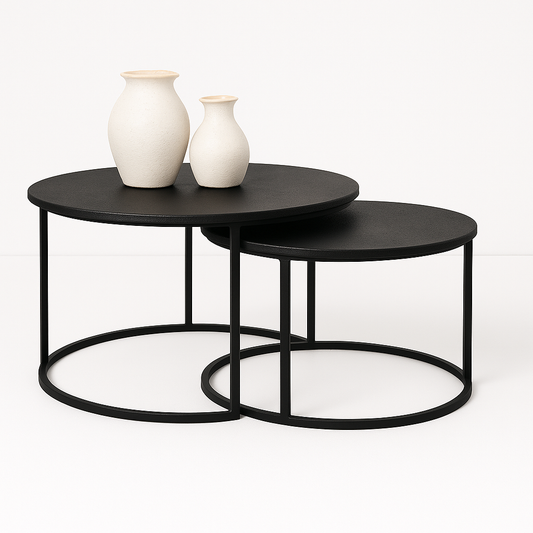 Round Nested Table Set Of — Black Matt - Awishkart.com
