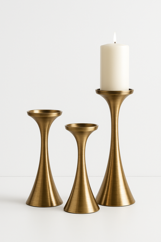 Aria Pillar Candle Stands (Set of 3) - Awishkart.com