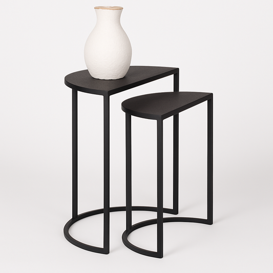 Nested Set Of 2 Tables — Black Matt - Awishkart.com