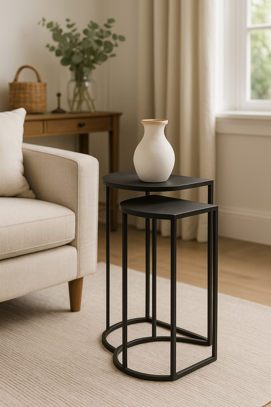 Nested Set Of 2 Tables — Black Matt - Awishkart.com