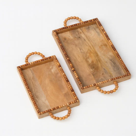 Beaded Rim Trays (Set of 2) - Awishkart.com