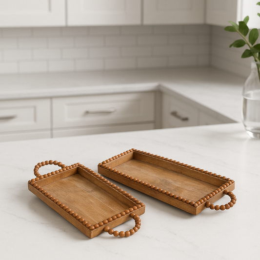 Beaded Rim Trays (Set of 2) - Awishkart.com