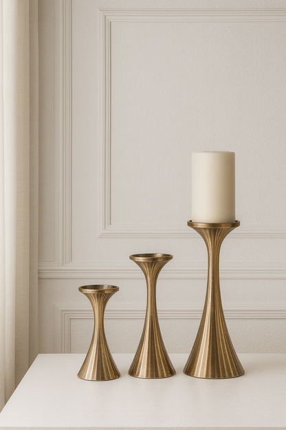 Aria Pillar Candle Stands (Set of 3) - Awishkart.com