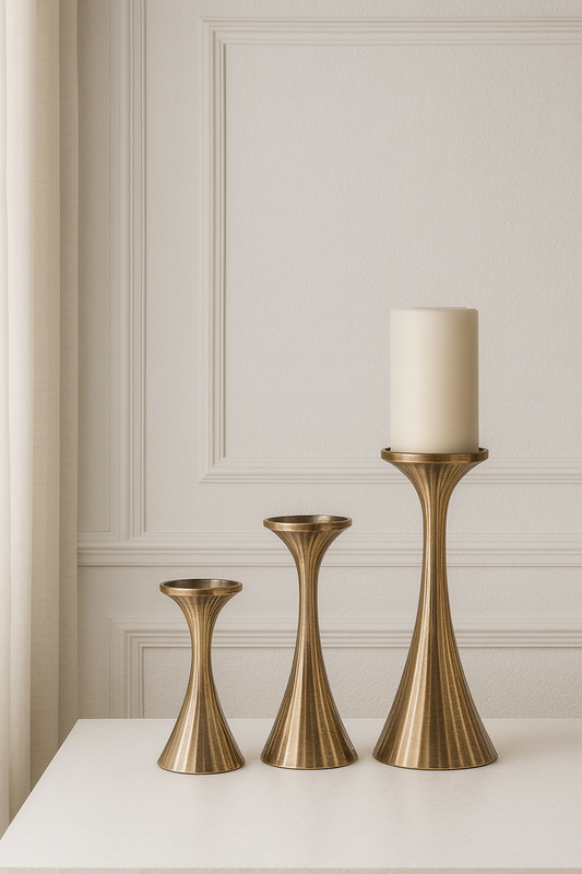 Aria Pillar Candle Stands (Set of 3) - Awishkart.com