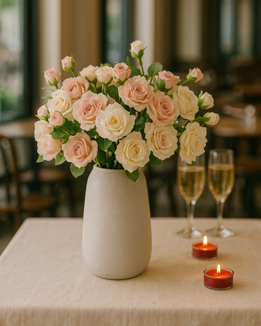 Twin Bloom Romance Roses - Awishkart.com